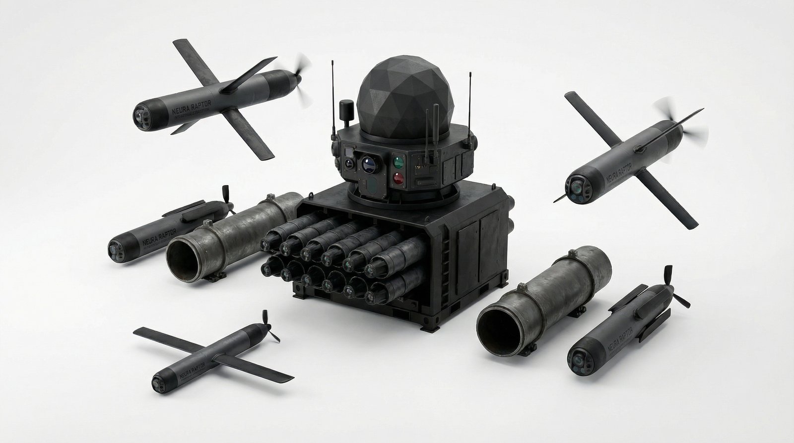 Neura Defense Systems platform — Sentinel Station and Raptor interceptors